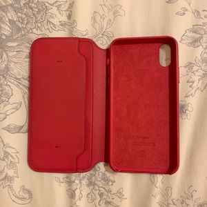 Apple iPhone X Leather Folio Case, Berry